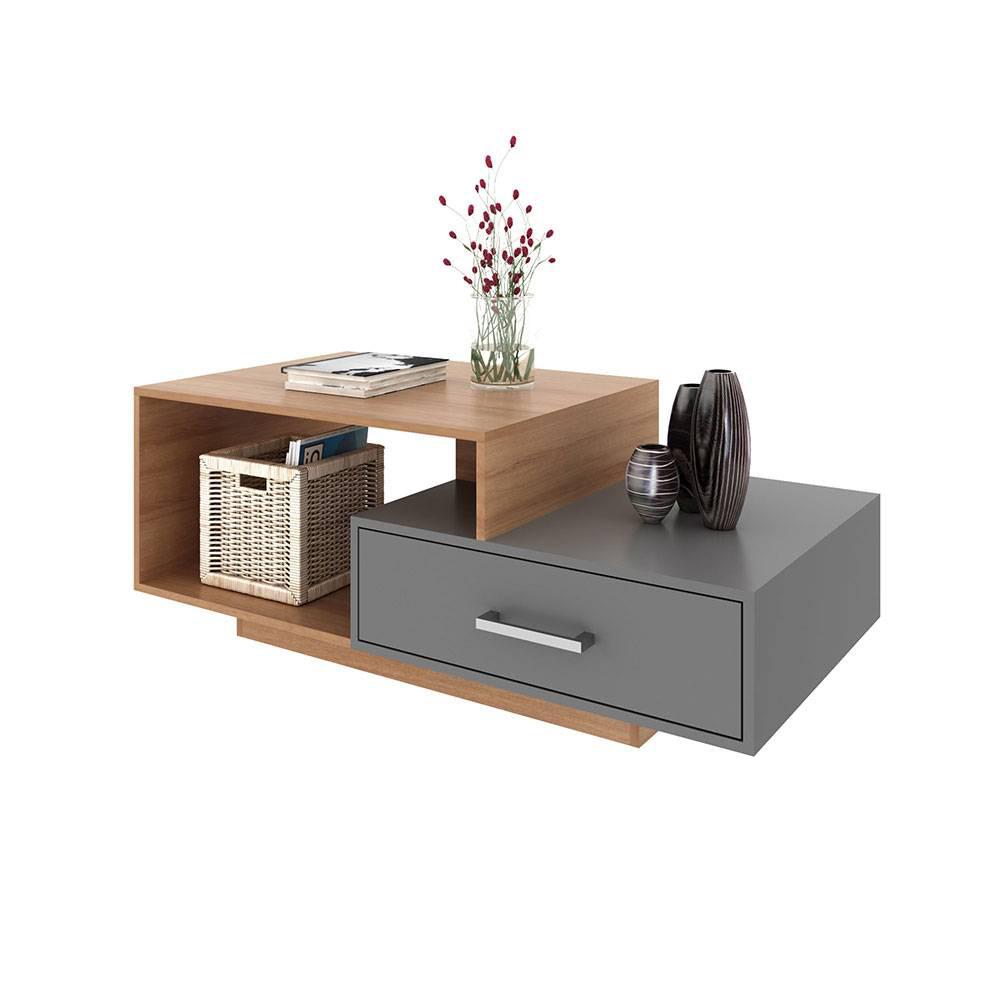 Mesa Mallorca Almendra Y Gris 120 Cm Con Un Cajón img #1