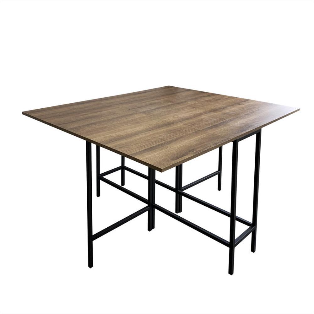 Mesa De Comedor Plegable Pro Negro Amaretto Comreple 04 07