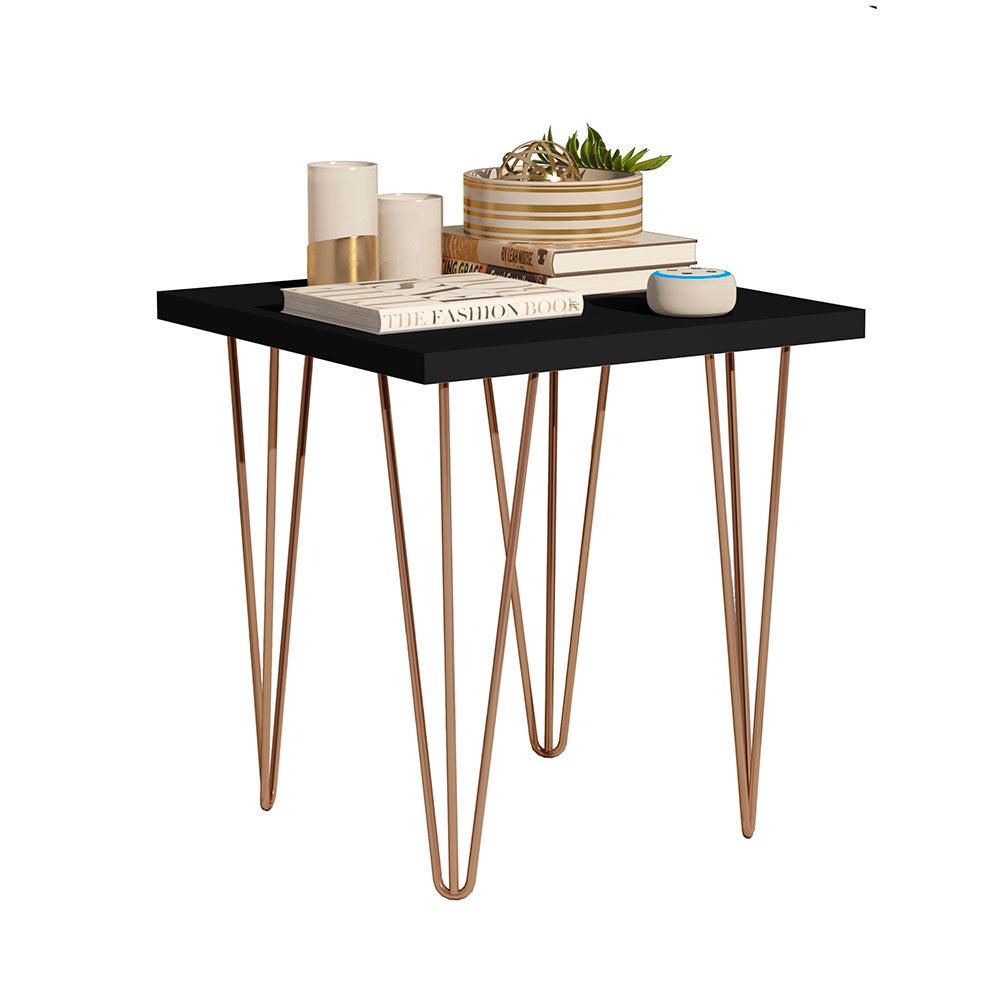 Mesa Fiyi Negro 45 Cm Cuadrada