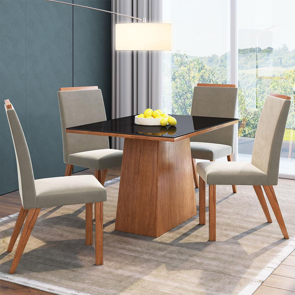 Comedor Moderno Colorado Con 4 Puestos