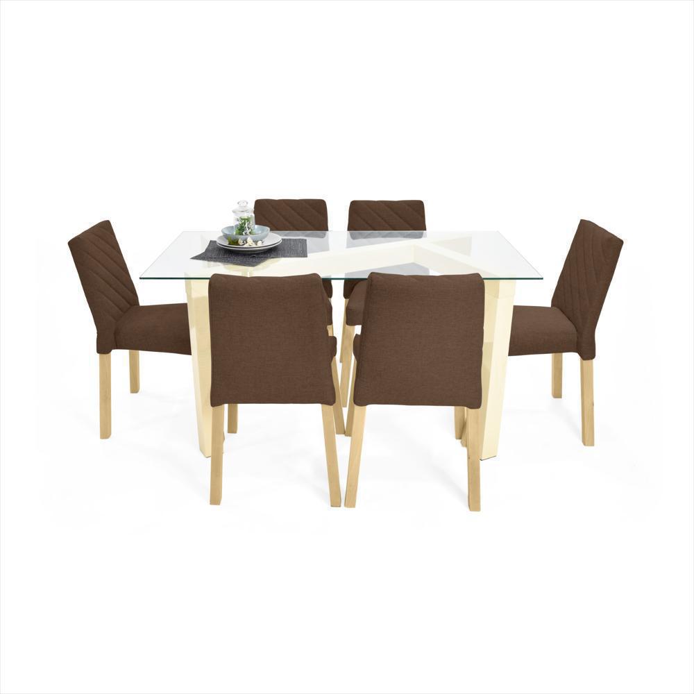 Juego De Comedor 6 Puestos Beiruth Sillas Cataluña Chocolate img #2