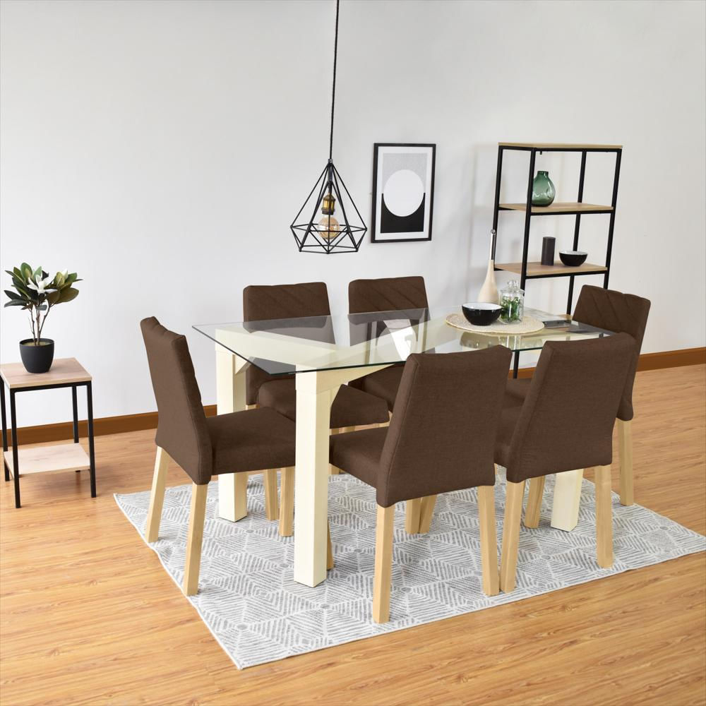 Juego De Comedor 6 Puestos Beiruth Sillas Cataluña Chocolate img #5