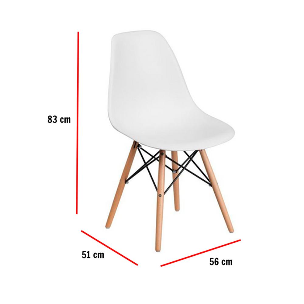 Combo Comedor Cuadrado 4P (75X90x90) Duna + 4 Sillas Blancas Cbcomcu 05 img #4