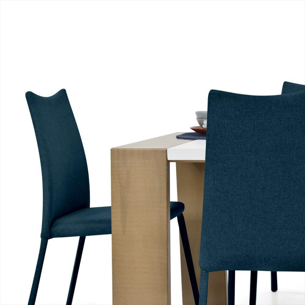 Juego De Comedor 4P Illinois Sillas Palermo Tela Poliéster Azul img #4