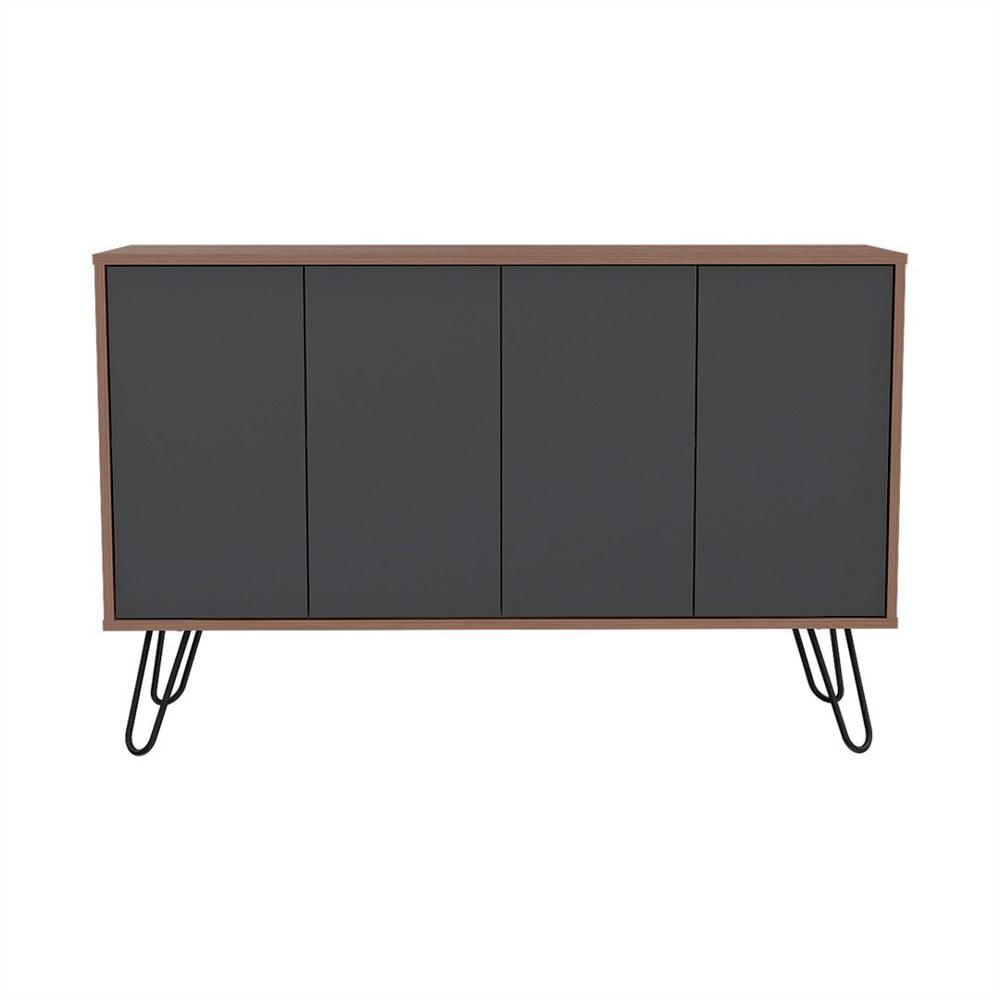 Mueble Bife Gris Cuatro Puertas Moderno