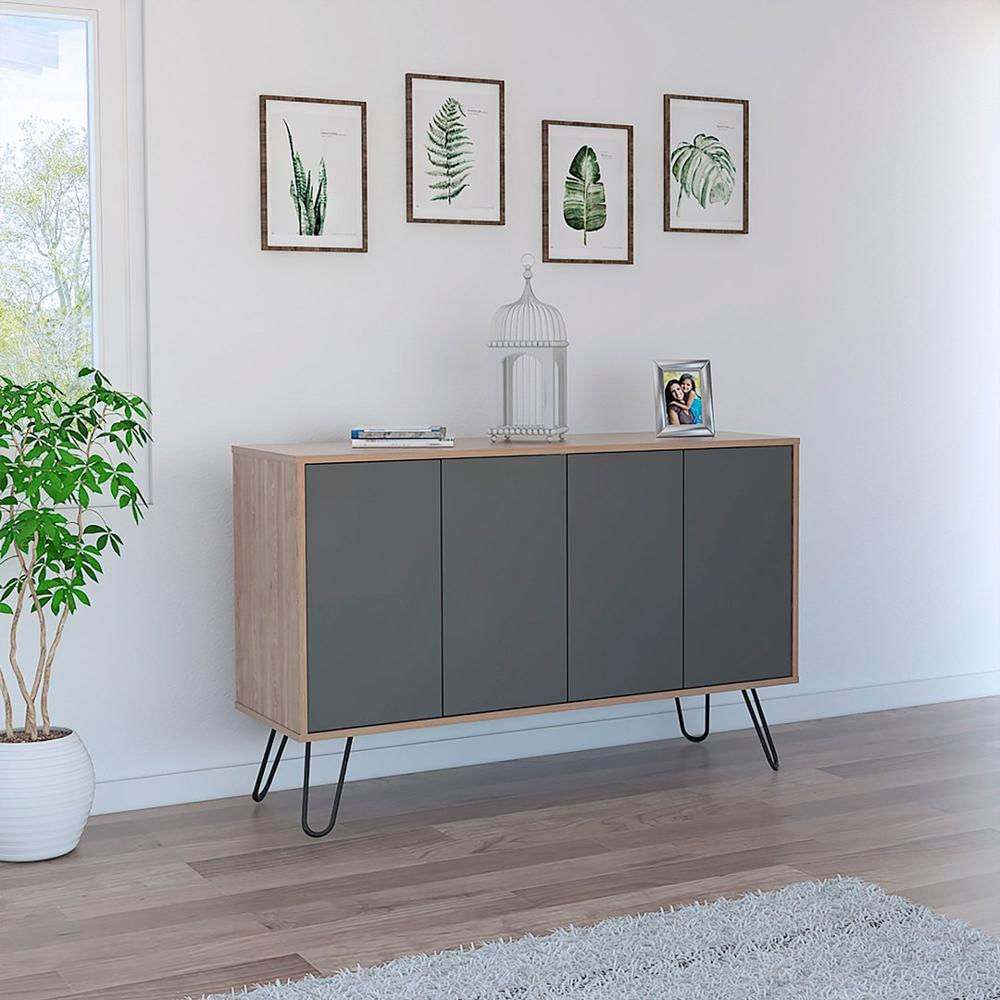 Mueble Bife Gris Cuatro Puertas Moderno img #2