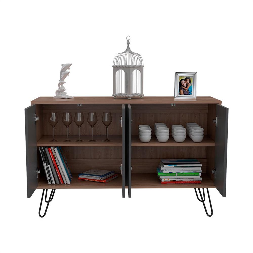 Mueble Bife Gris Cuatro Puertas Moderno img #3