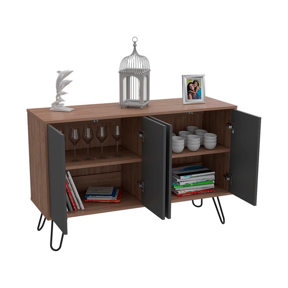 Mueble Bife Gris Cuatro Puertas Moderno img #5