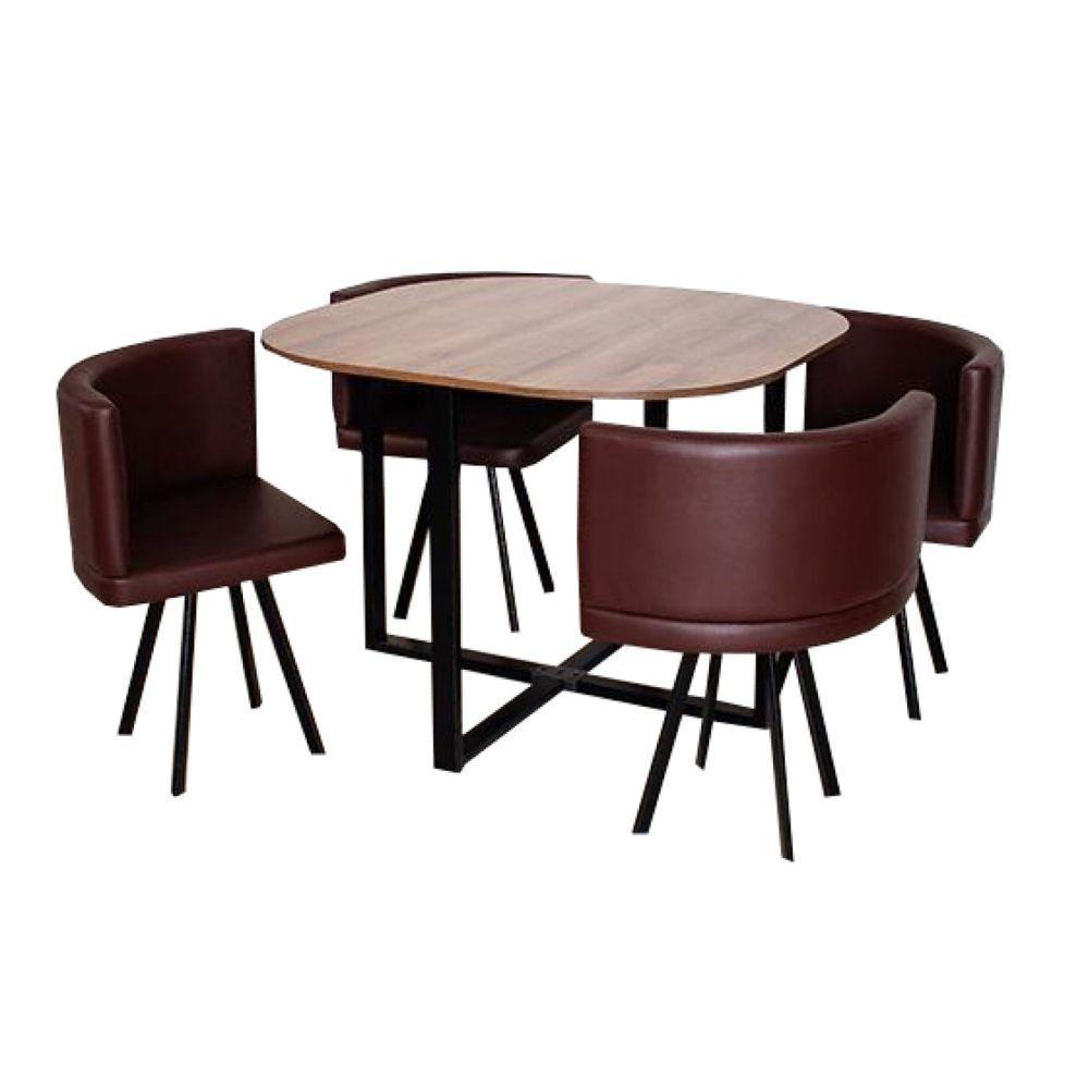 Comedor Atlantis Chocolate 90 Cm De Cuatro Puestos