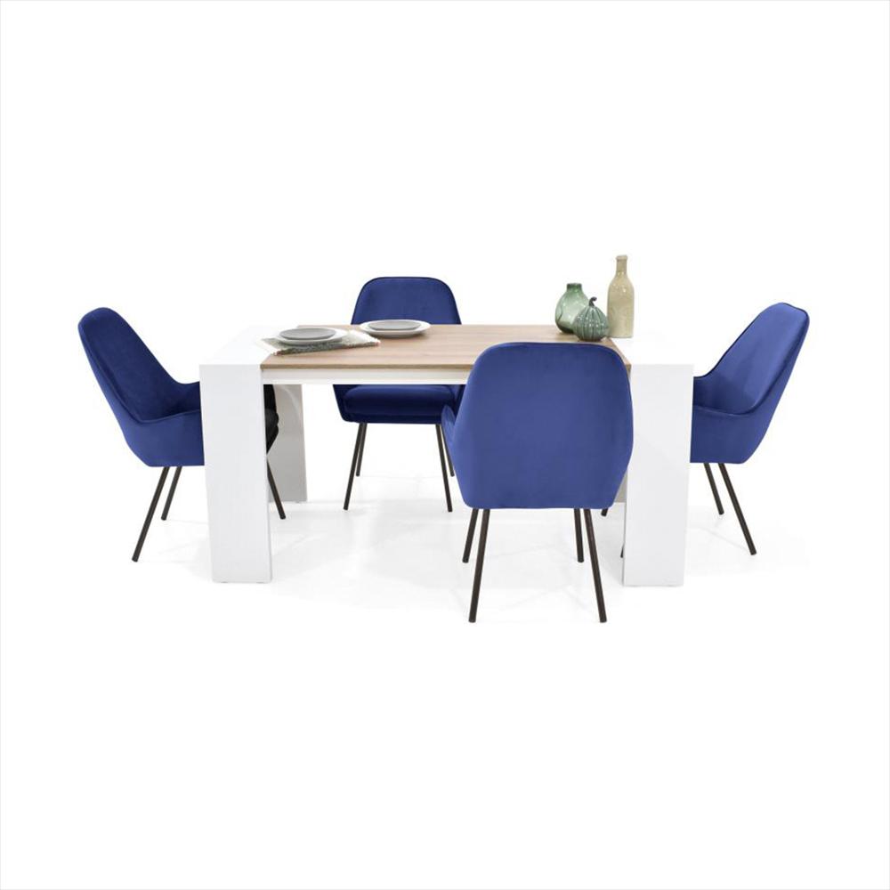 Juegos De Comedor Rustico + 4 Sillas Tapizadas En Tela img #2