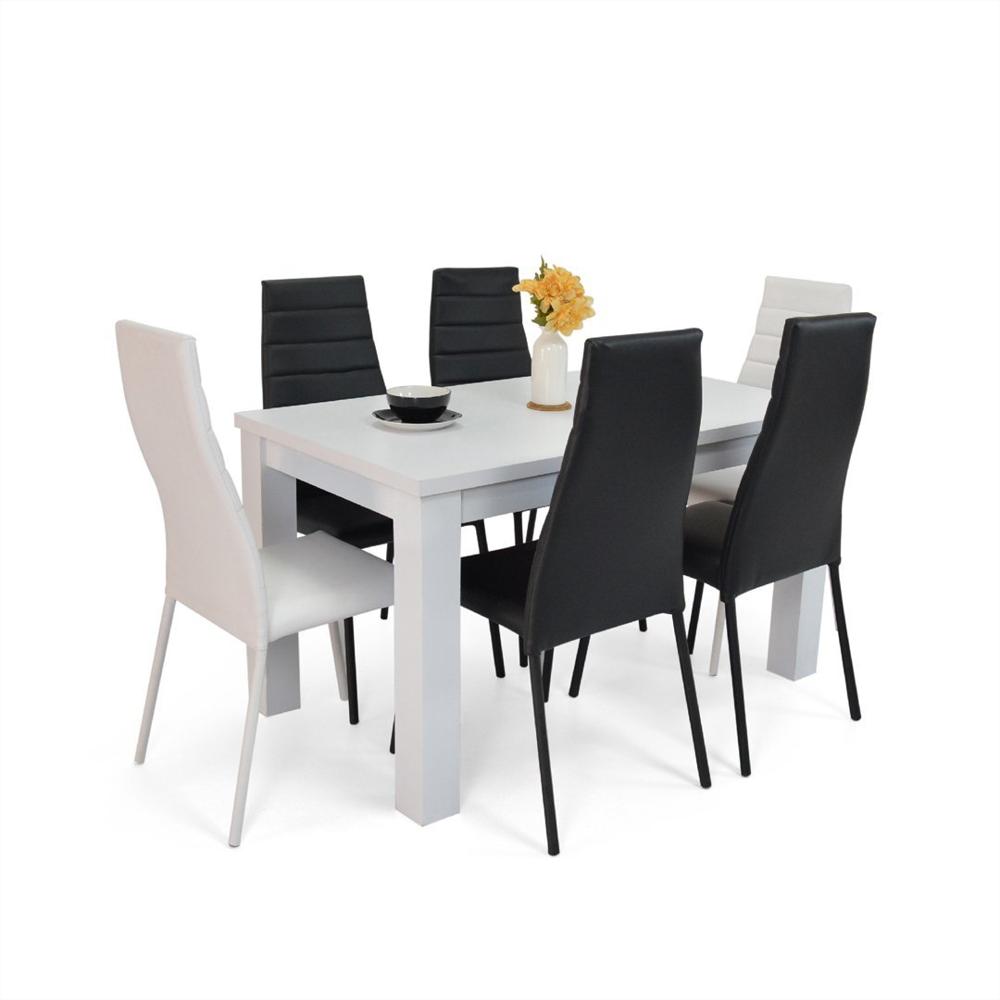Set Comedor 6 Puestos Blanco + 6 Sillas Multicolor img #5