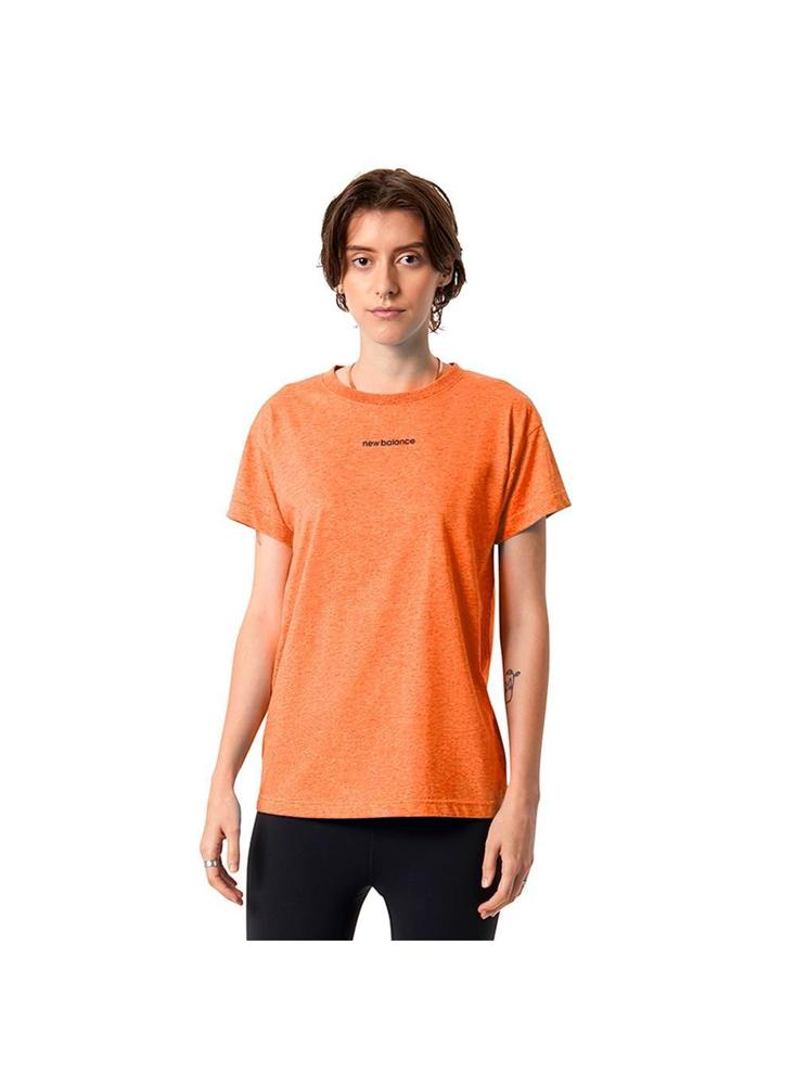 Camiseta New Balance Relentless Crew Para Mujer Naranja