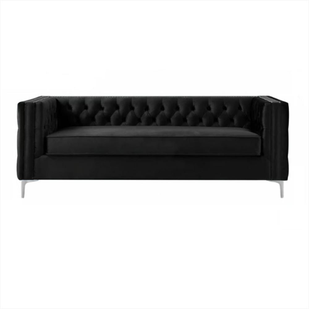 Sofá Moderno Newcastle Elegant Dos Puestos Negro Microfibra