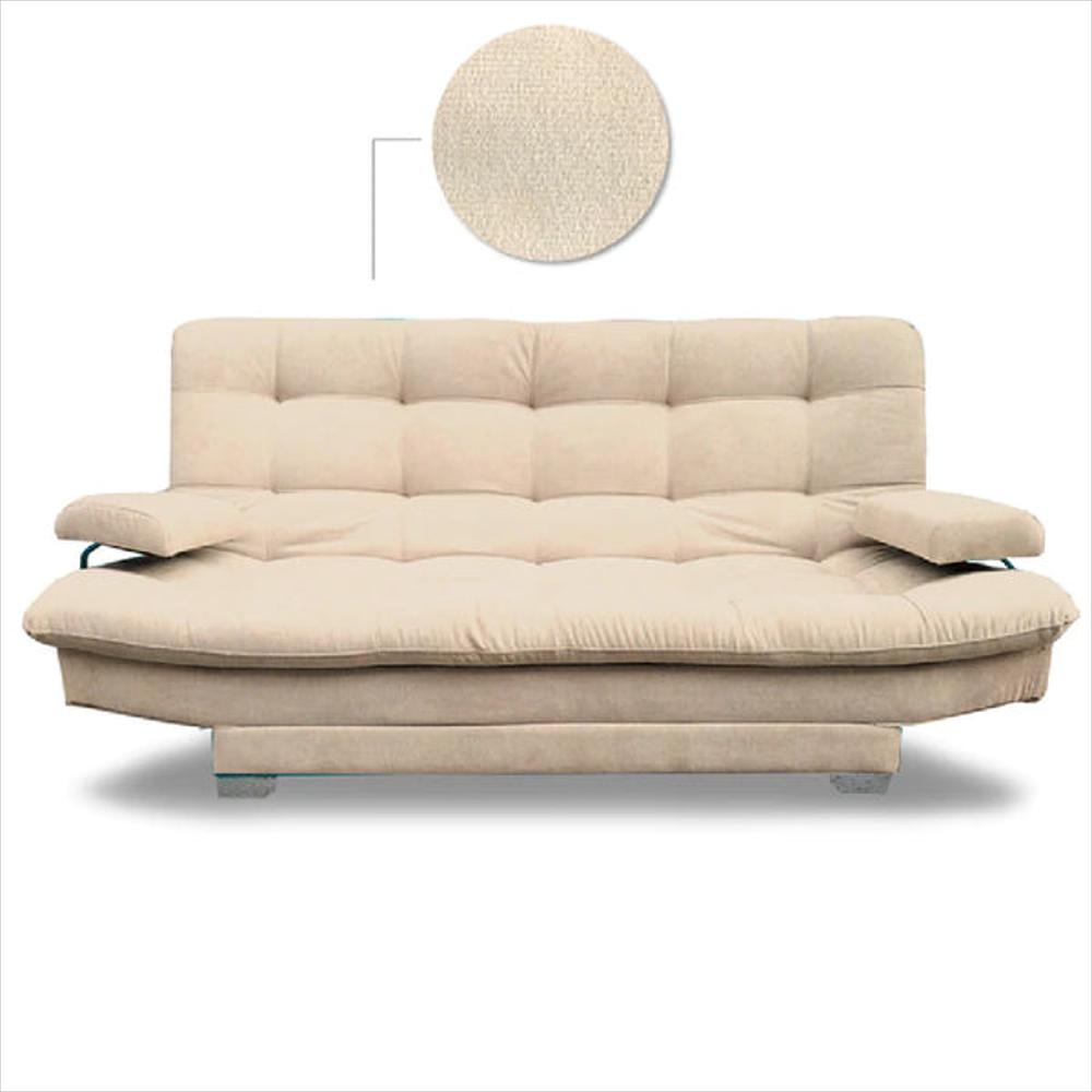 Sofá Cama Con Brazos Microfibra Crudo img #1