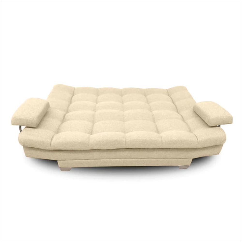 Sofá Cama Con Brazos Microfibra Crudo img #3