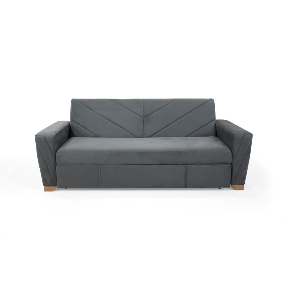 Sofa Cama 3 Puestos Vancouver Tela Gris