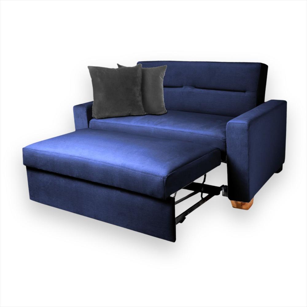 Sofa Cama Orquidea Herraje Aleman Azul Petroleo
