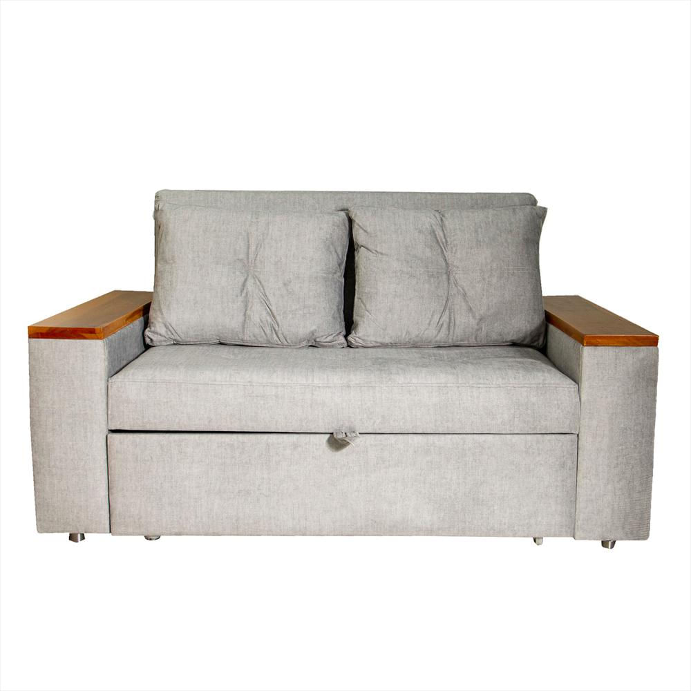 Sofá Cama Gris Inglés 3 Posiciones + 2 Cojines