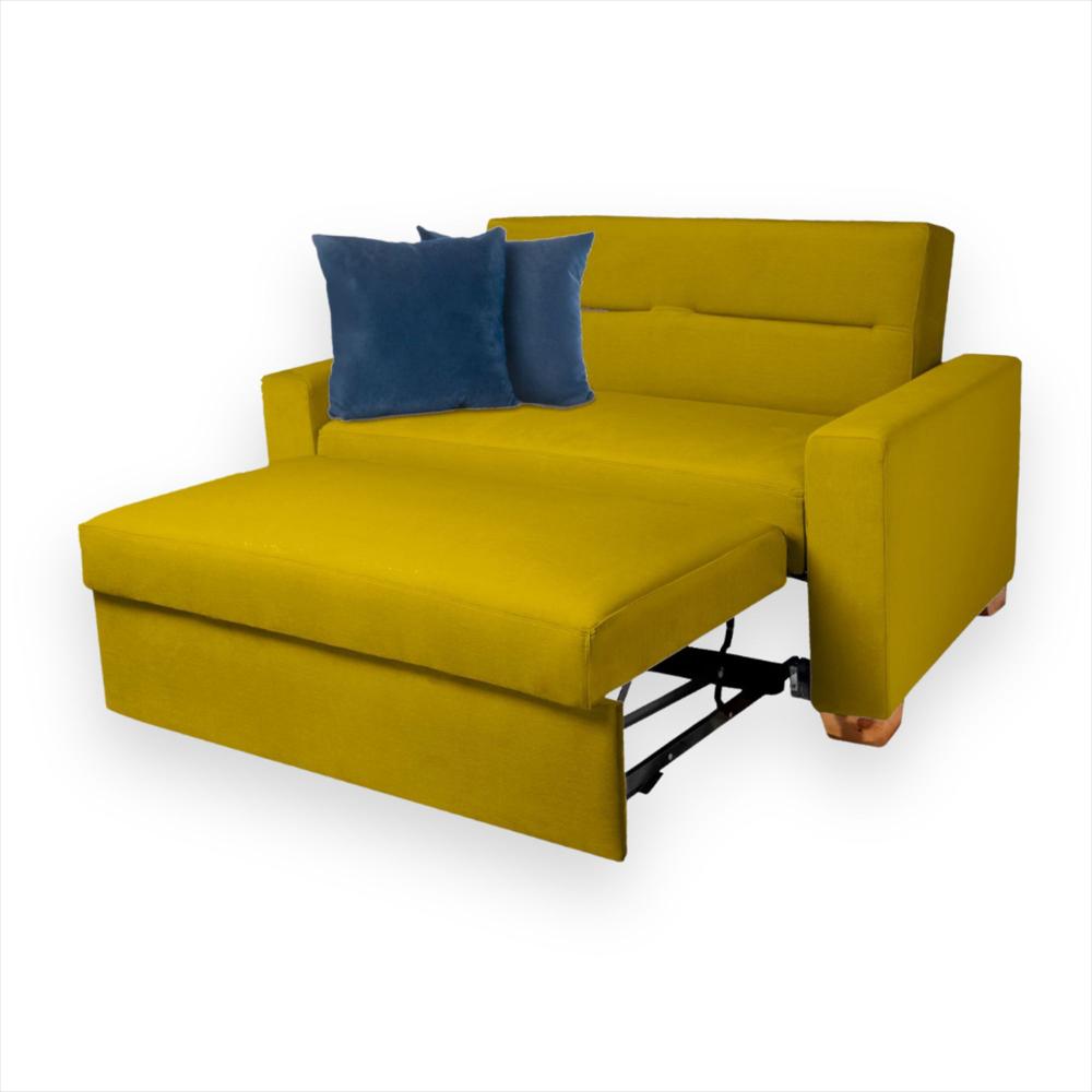 Sofa Cama Orquidea Herraje Aleman Mostaza