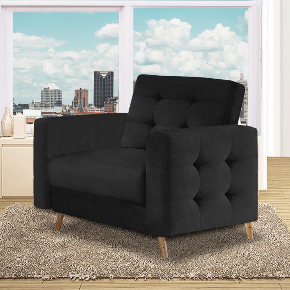 Silla Moderna Sanders Microfibra Negro
