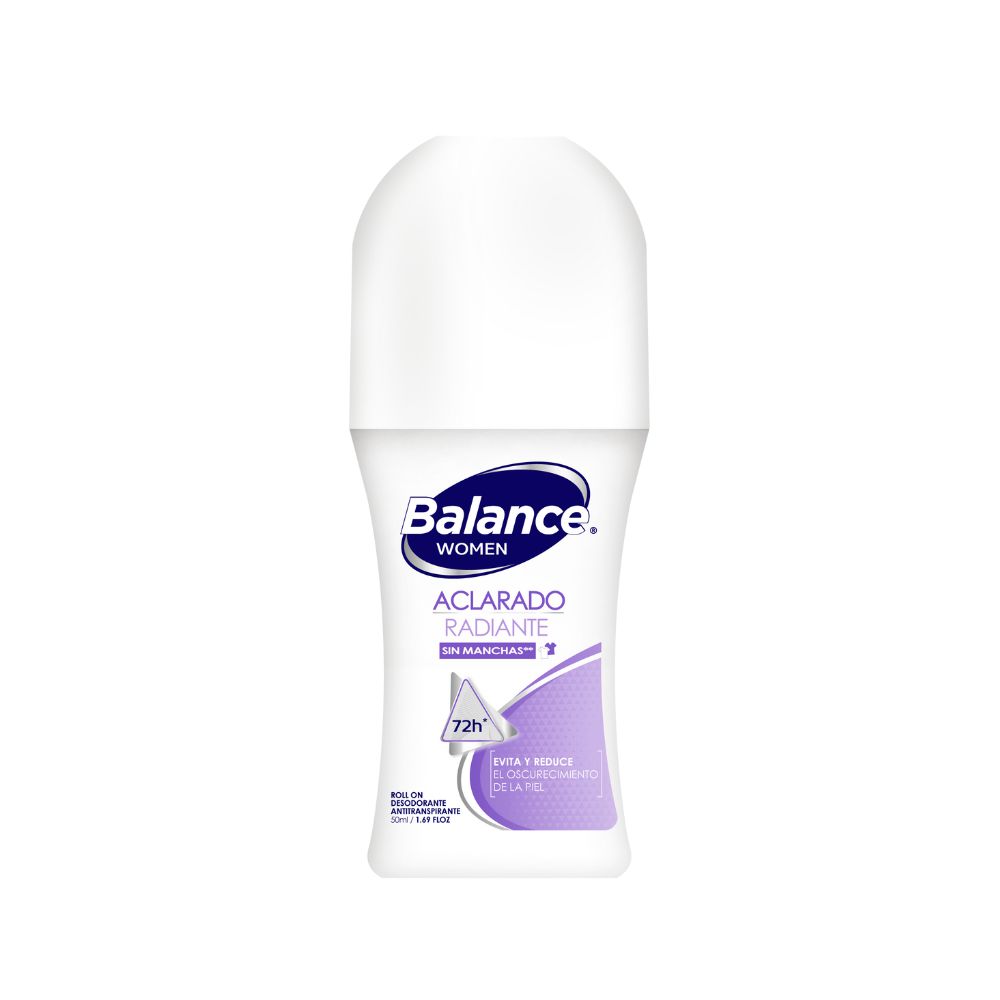 Desodorante BALANCE Roll On Aclarado Radiante Mujer (50  ml)