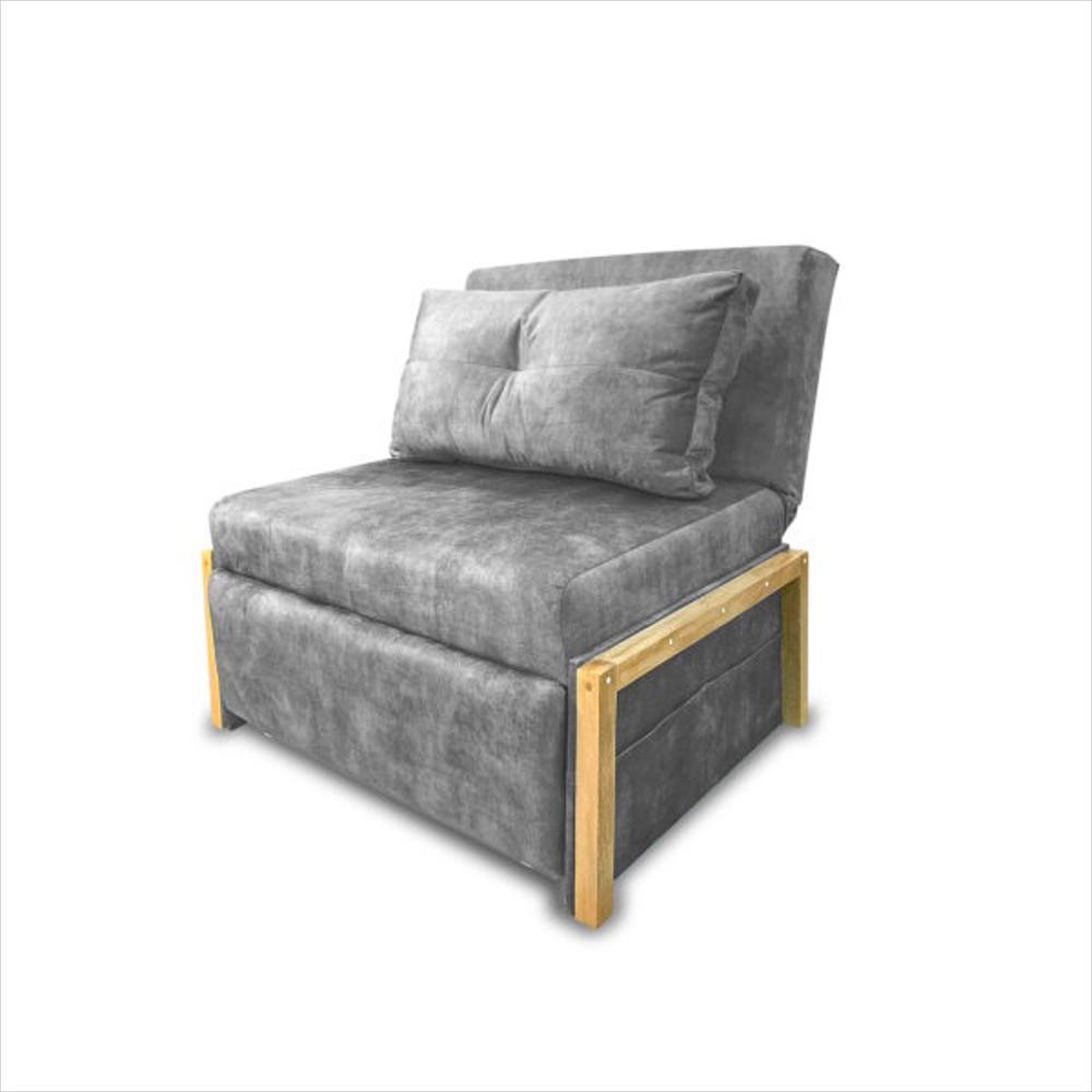 Poltrona Dorian Gris, Patas De Madera