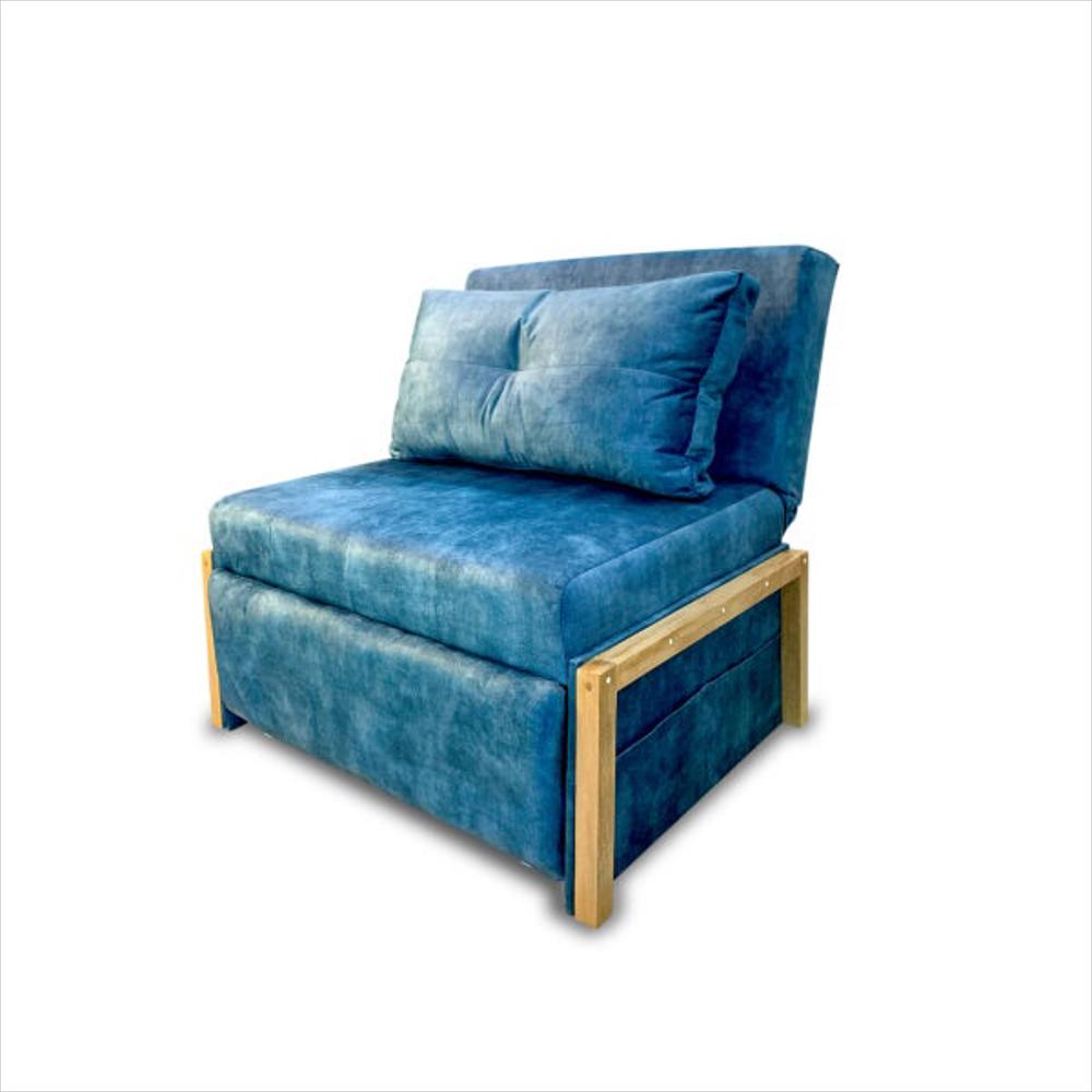 Poltrona Dorian Azul Claro,Patas De Madera
