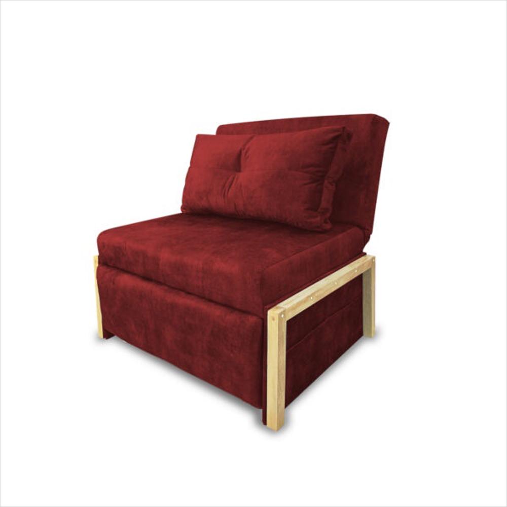 Poltrona Dorian Rojo, Patas De Madera