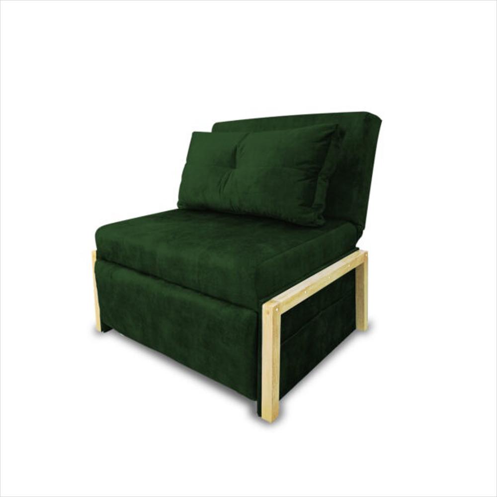 Poltrona Dorian Verde,Patas De Madera