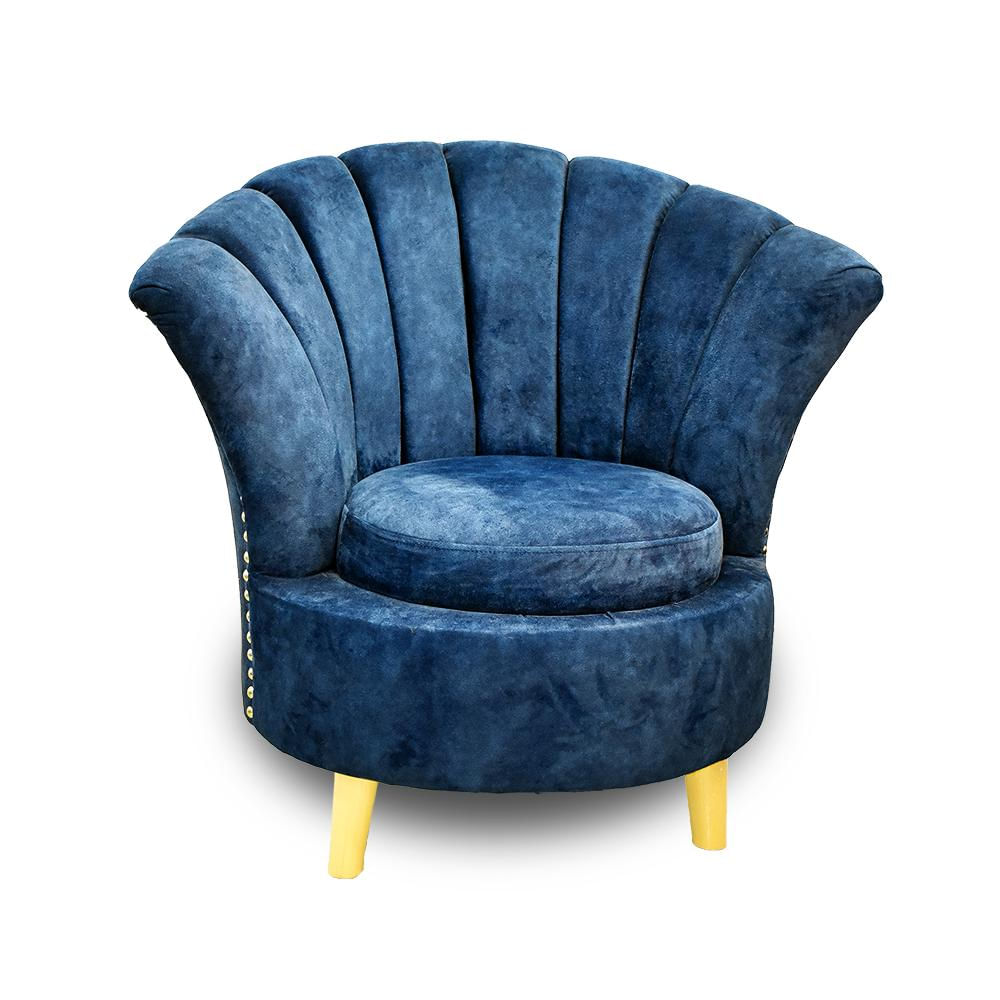 Poltrona Ostra Azul Rey, Patas De Madera