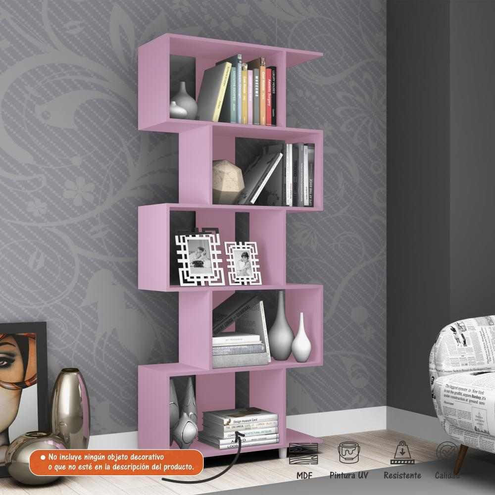 Repisa Moderna Rosado 70 Cm Con Cinco Nichos img #2