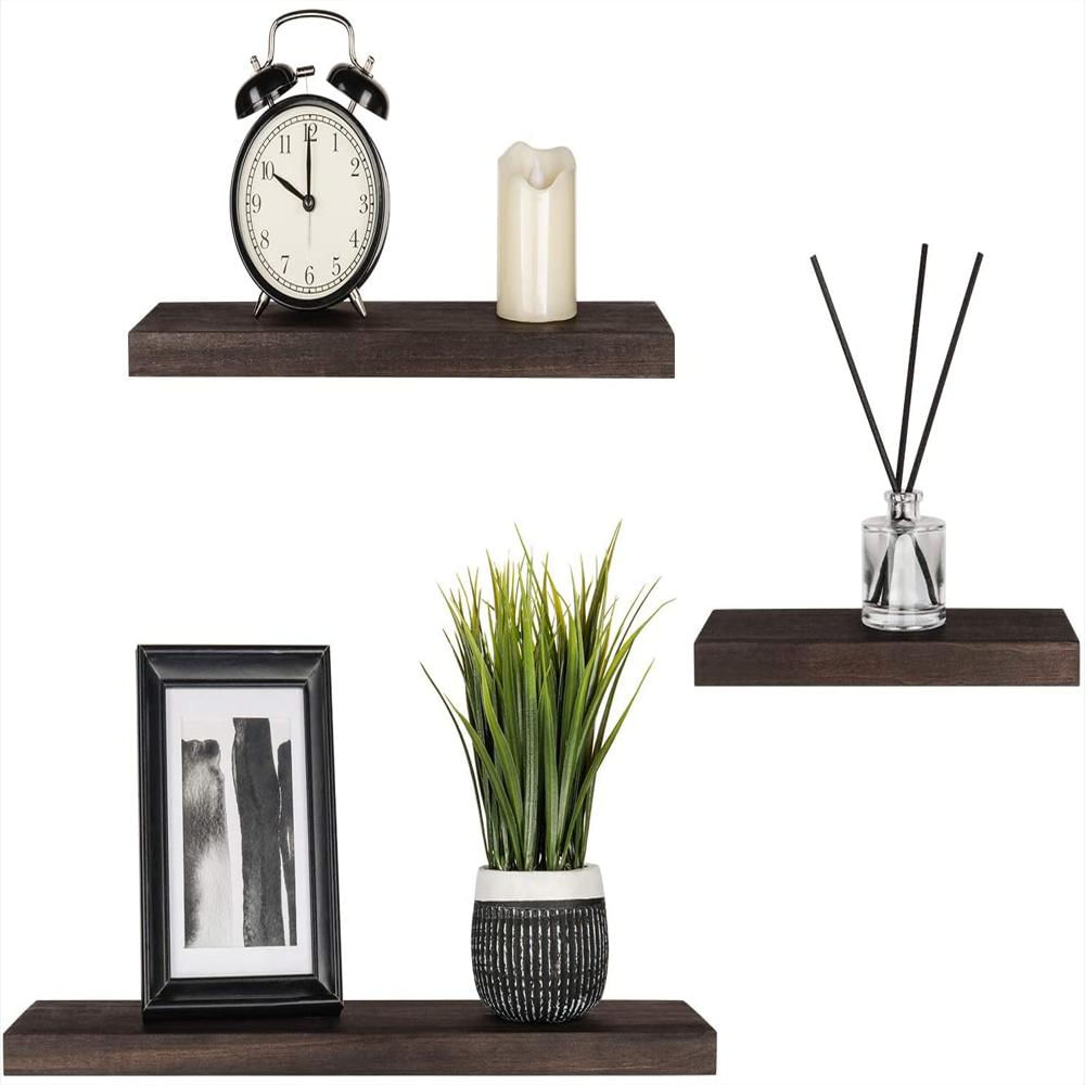 Kit X3 Repisas Flotantes Decorativas De Diferente Medidas Wengue