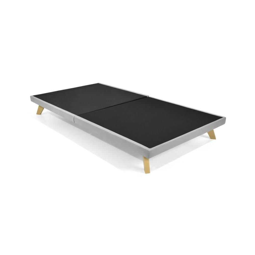 Base Cama Versalles Sencillo Tela Plata