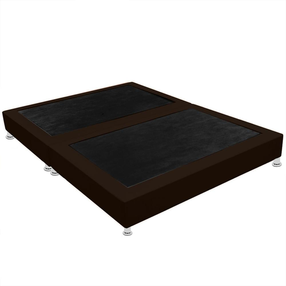 Base Cama Dividida Semidoble 120 X 190 Microfibra Café img #1