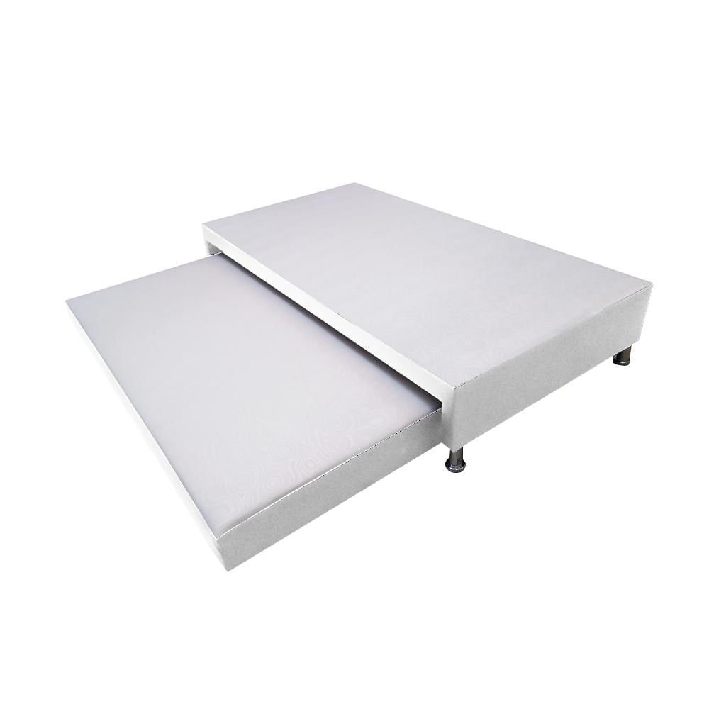 Base Cama Nido Dúplex Semidoble 120 X 190 Ecocuero Blanco