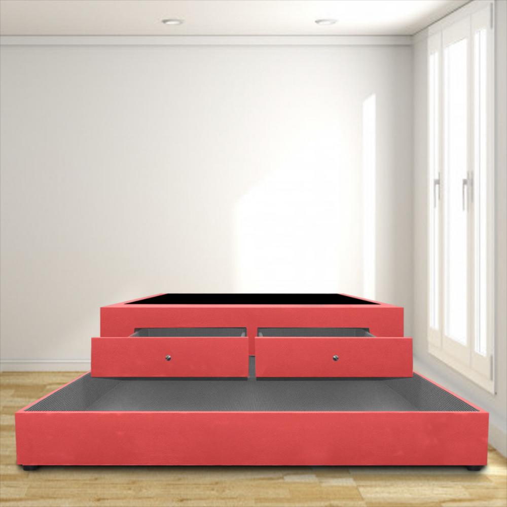 Cama Nido Baúl Magic Class Cajones 100X190 Ecocuero Rojo