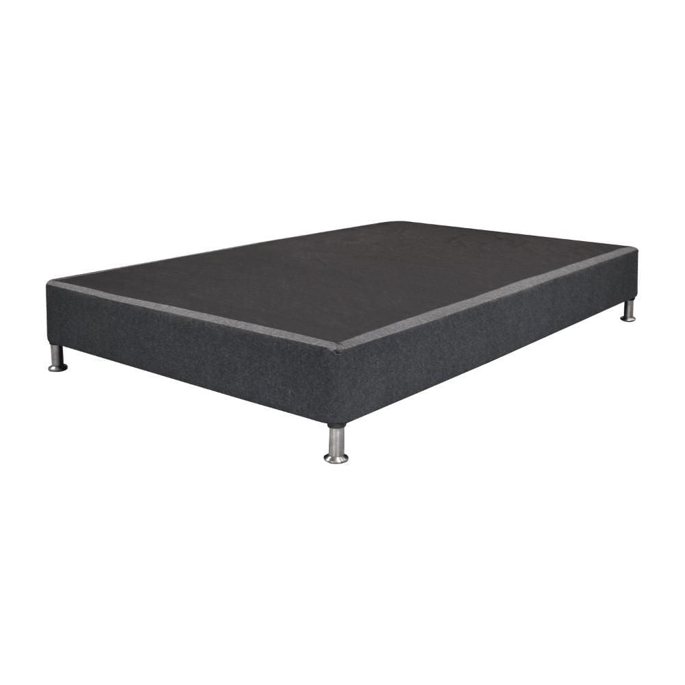 Base Cama Doble Woody, Gris Grafito, Con Tendido De Tablas