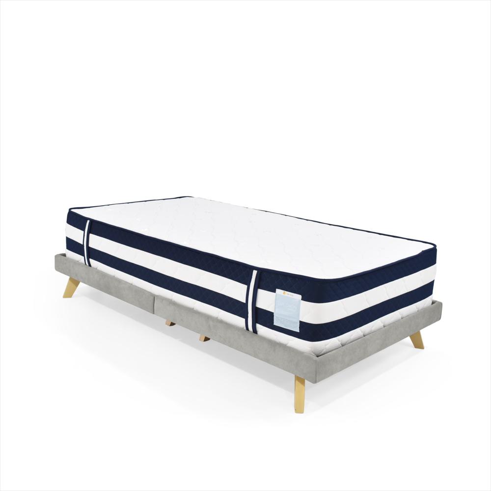 Base Cama Valencia Con Colchón Viena Sencillo 105 X 194 Cm Plata