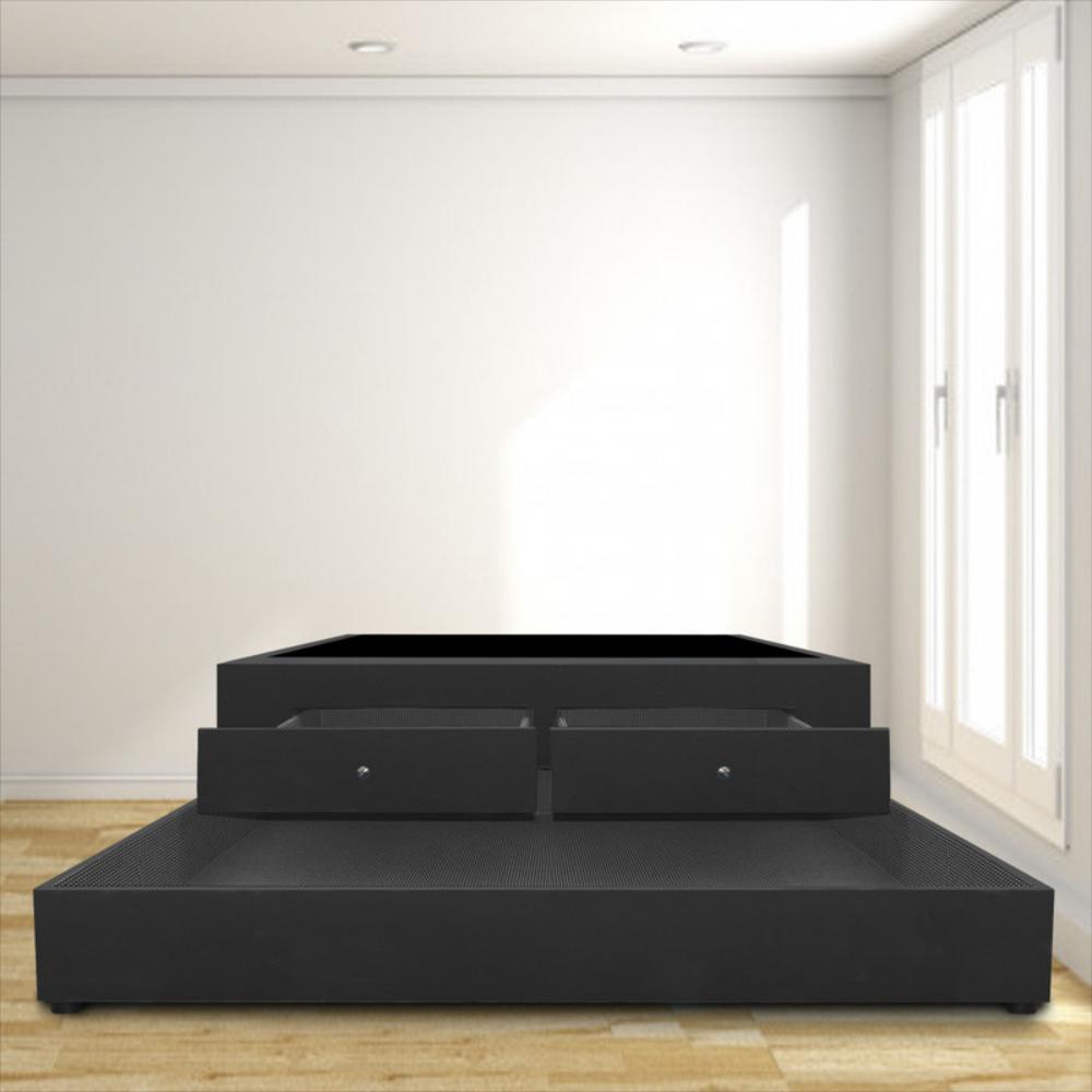 Cama Nido Baúl Magic Class Cajones 140X190 Ecocuero Negro