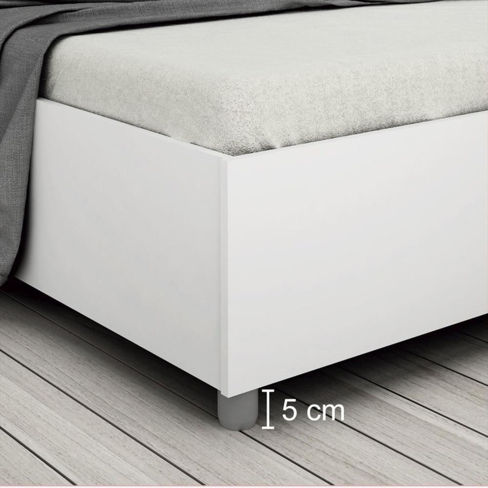 Base Cama Doble Color Blanco En Madera Mdp Sin Colchon