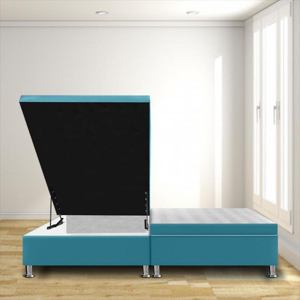 Base Cama Magic Class Baul Dividida 120X190 Microfibra Azul img #1