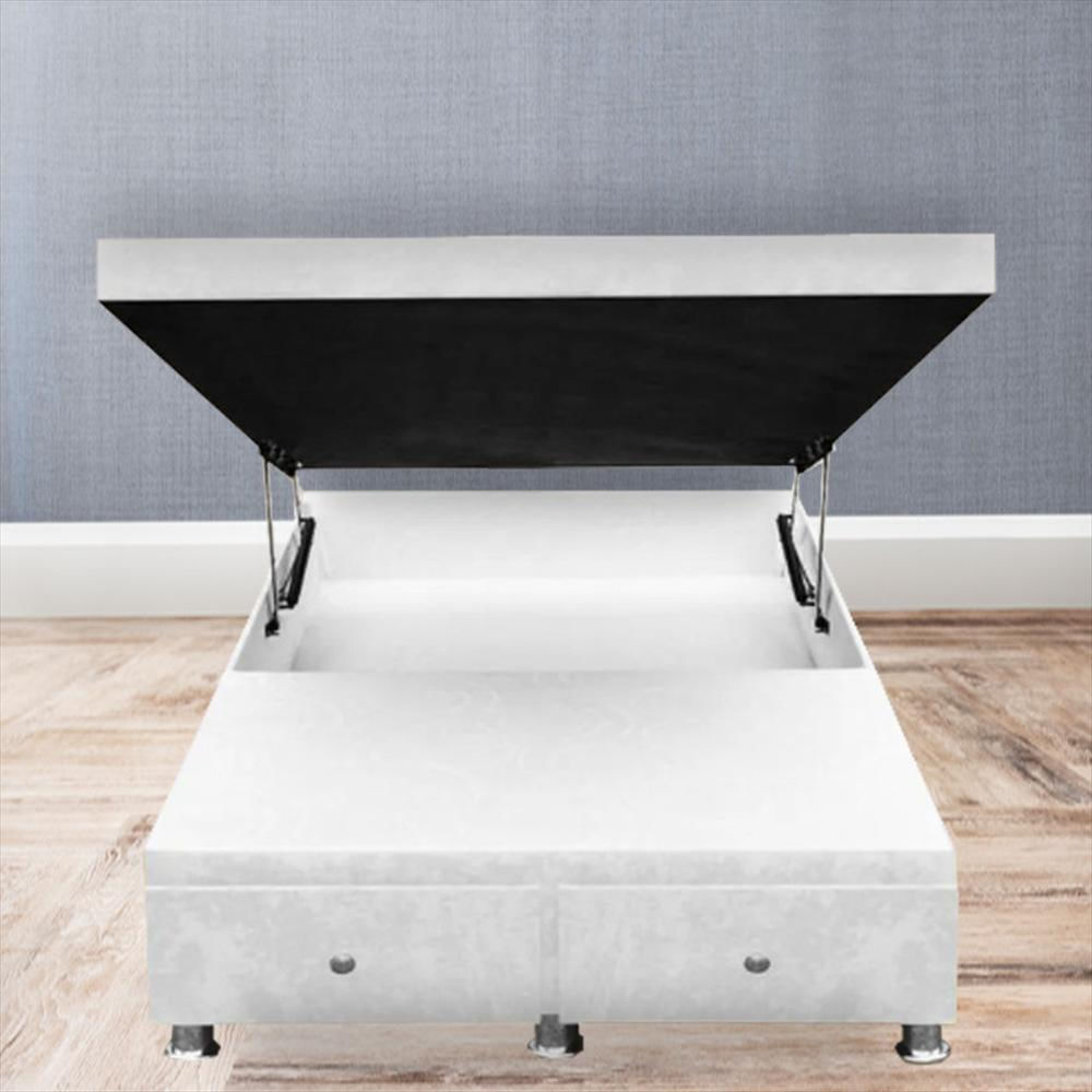 Base Cama Magic Class Baul Cajones 140X190 Ecocuero Blanco