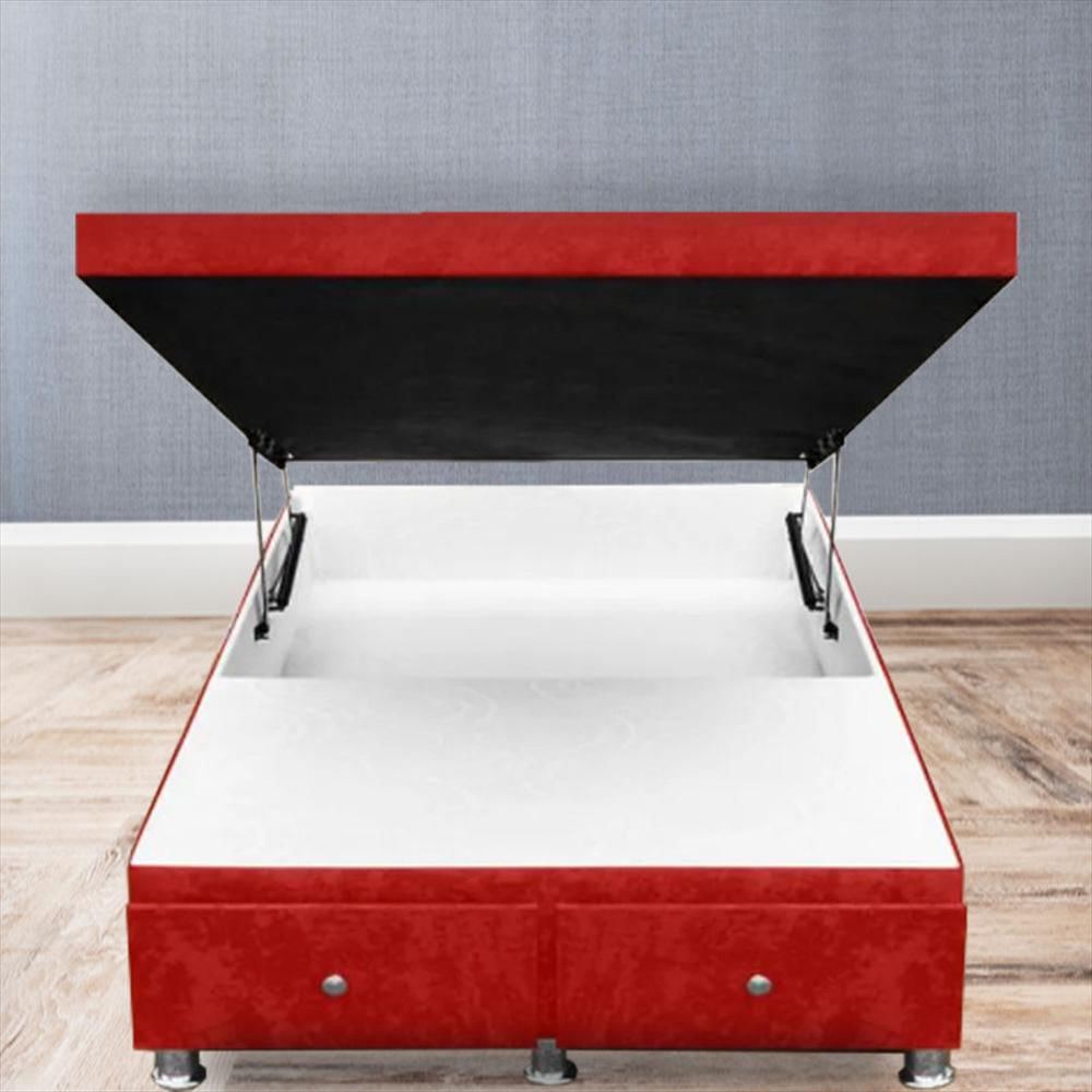 Base Cama Magic Class Baul Cajones 120X190 Ecocuero Rojo