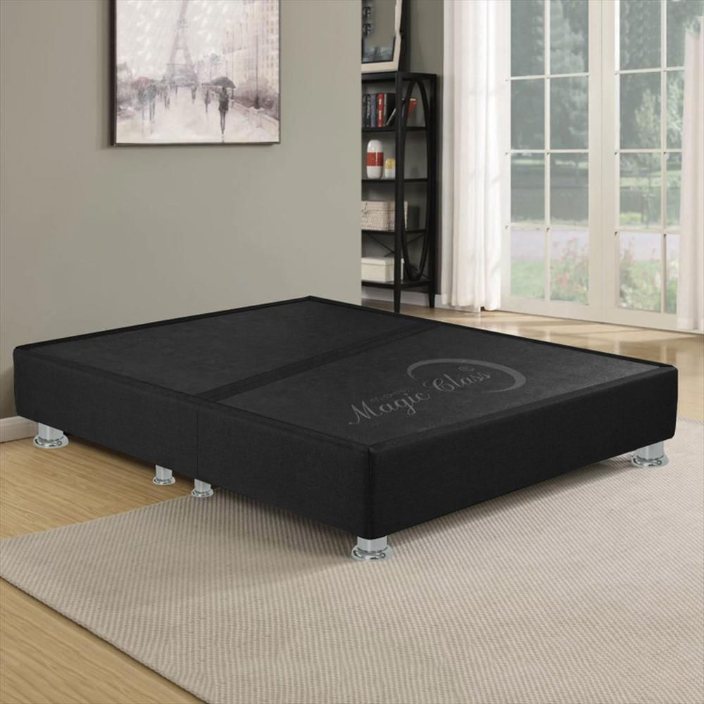 Base Cama Magic Class Dividida 160X190 Ecocuero Negro