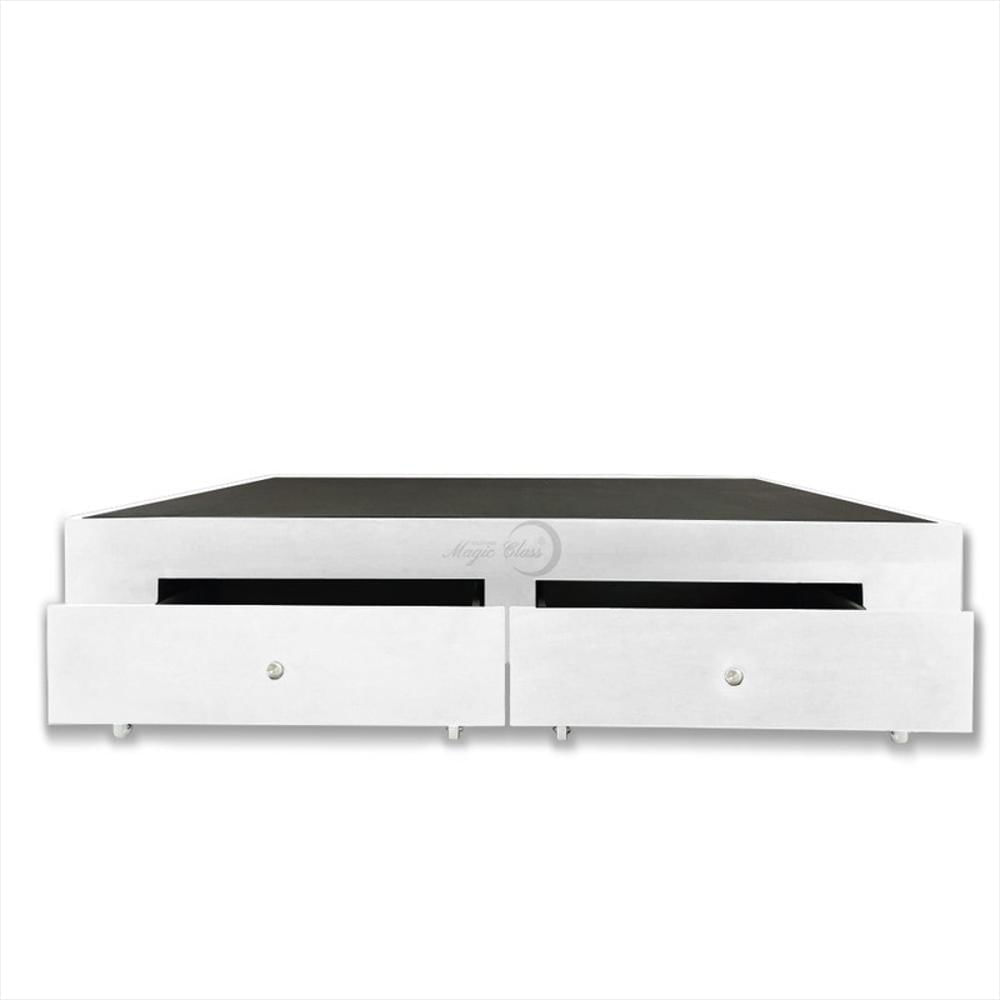 Base Cama Magic Class Con Cajones 140X190 Ecocuero Blanco