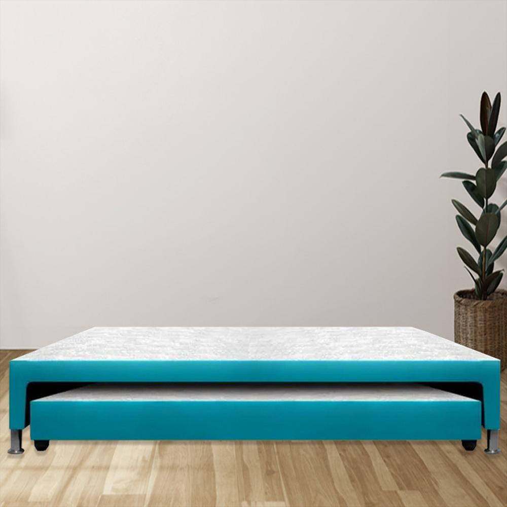 Base Cama Magic Class Dúplex 120X190 Ecocuero Azul