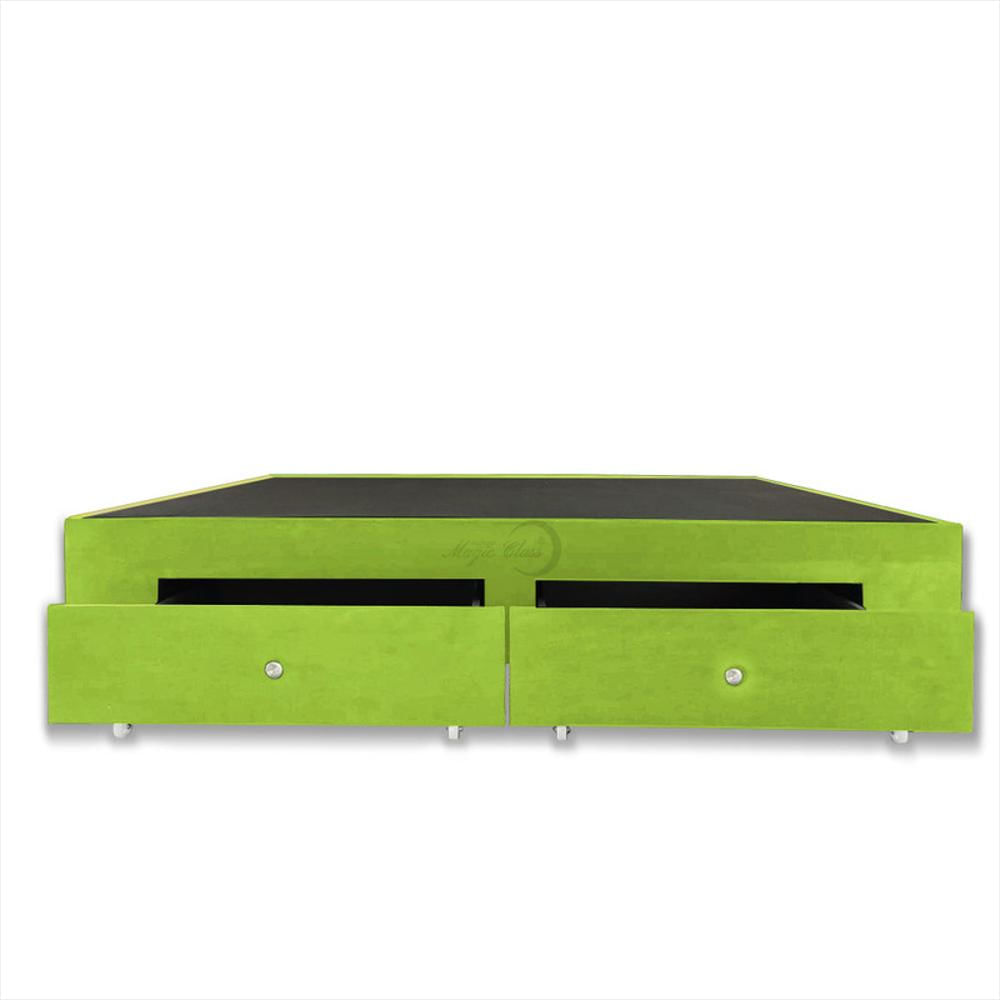 Base Cama Magic Class Con Cajones 140X190 Ecocuero Verde
