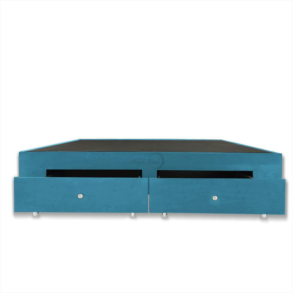 Base Cama Magic Class Con Cajones 120X190 Microfibra Azul