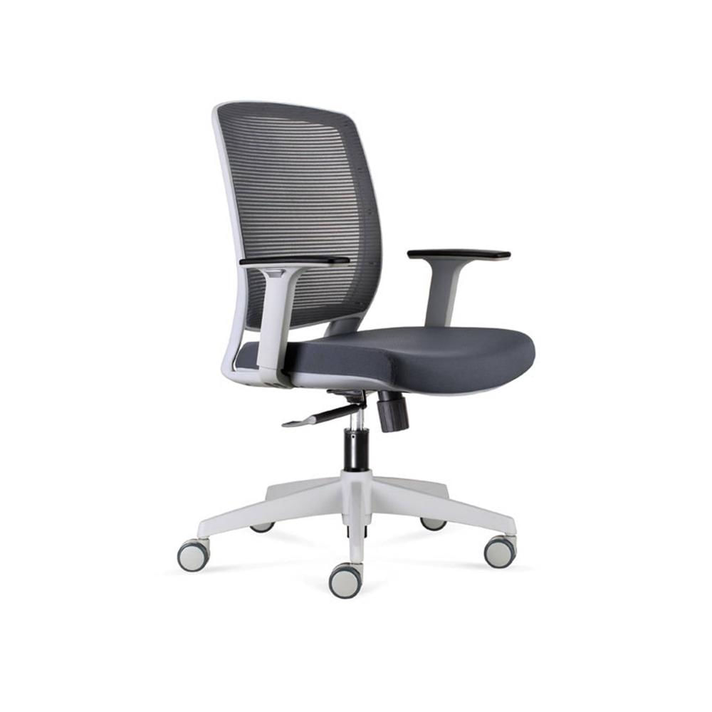 Silla Giratoria Comfort Gris Con Brazos