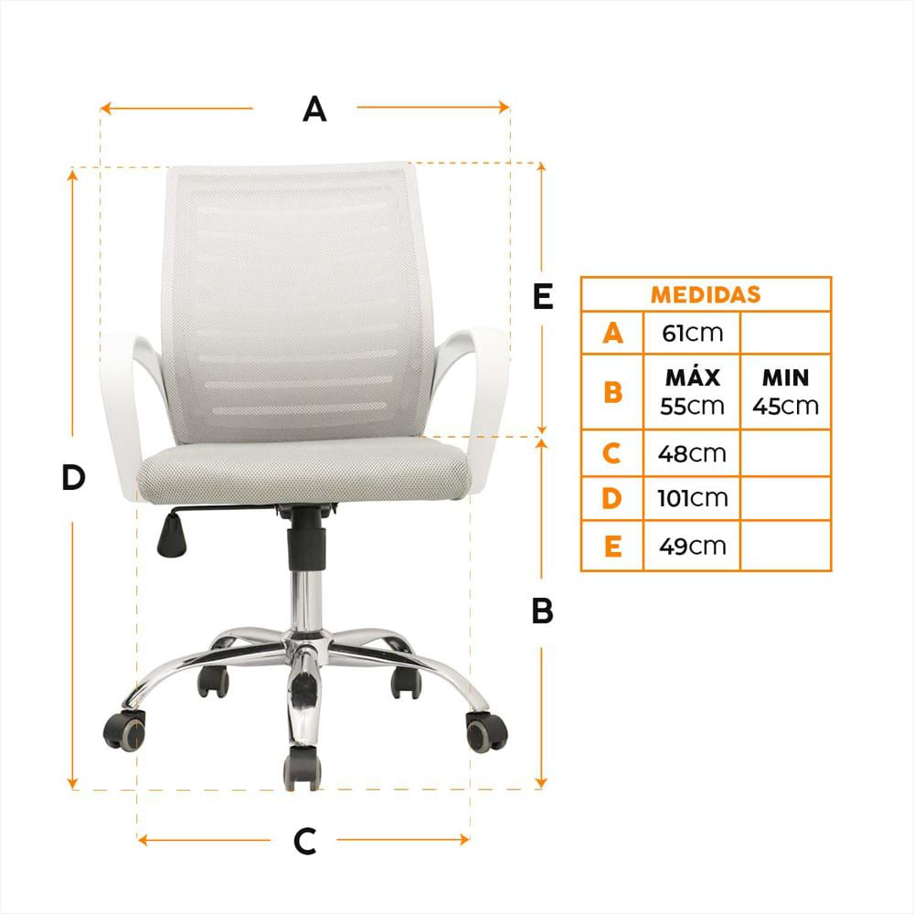 Silla Giratoria De Oficina Dex Xj Gris img #3